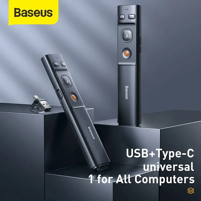 BASEUS Orange Dot Wireless Presenter (Red Laser) PPT Flip Pen